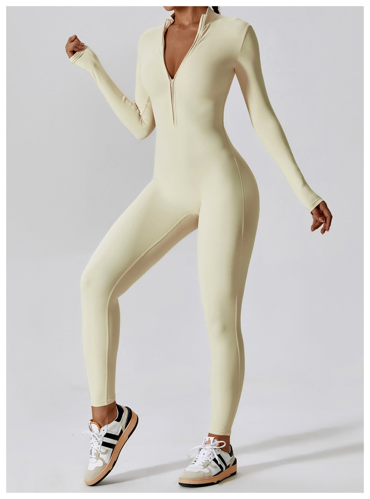 Versatile Activewear One-Piece Zip-Up Catsuit