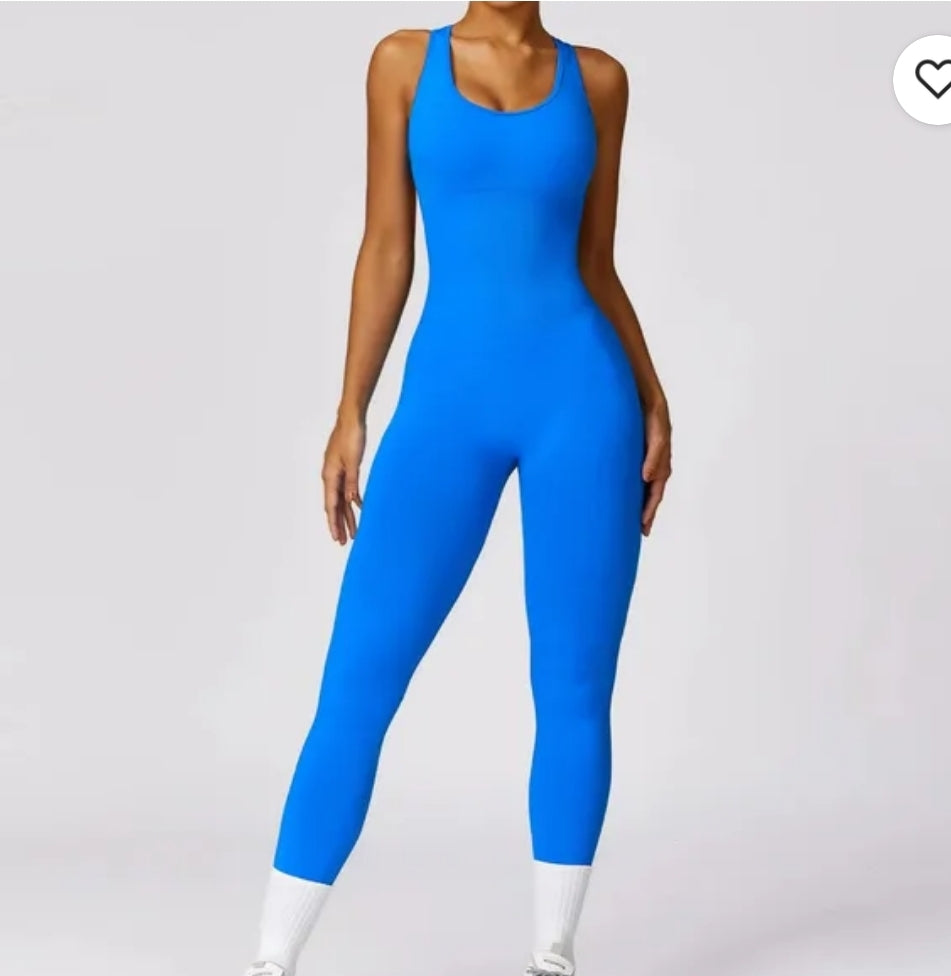 Seamlessly Sculpted Backless Workout Jumpsuit
