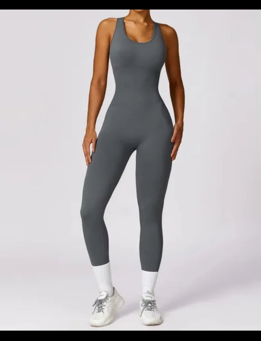 Seamlessly Sculpted Backless Workout Jumpsuit