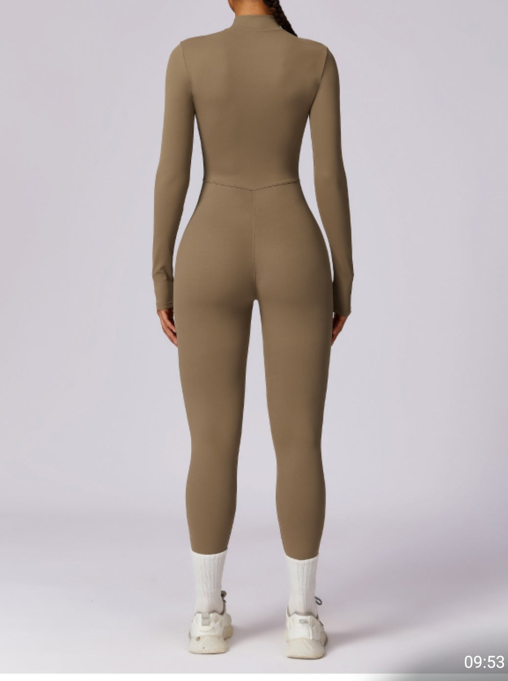 Full-Length Long-Sleeve Seamless Jumpsuit