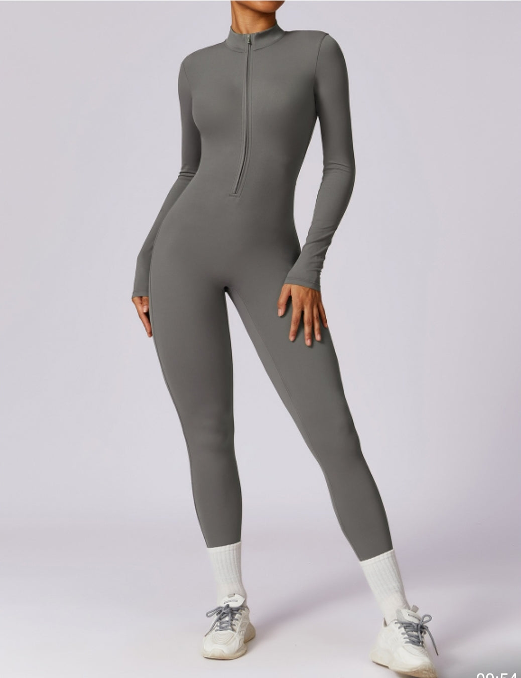 Full-Length Long-Sleeve Seamless Jumpsuit