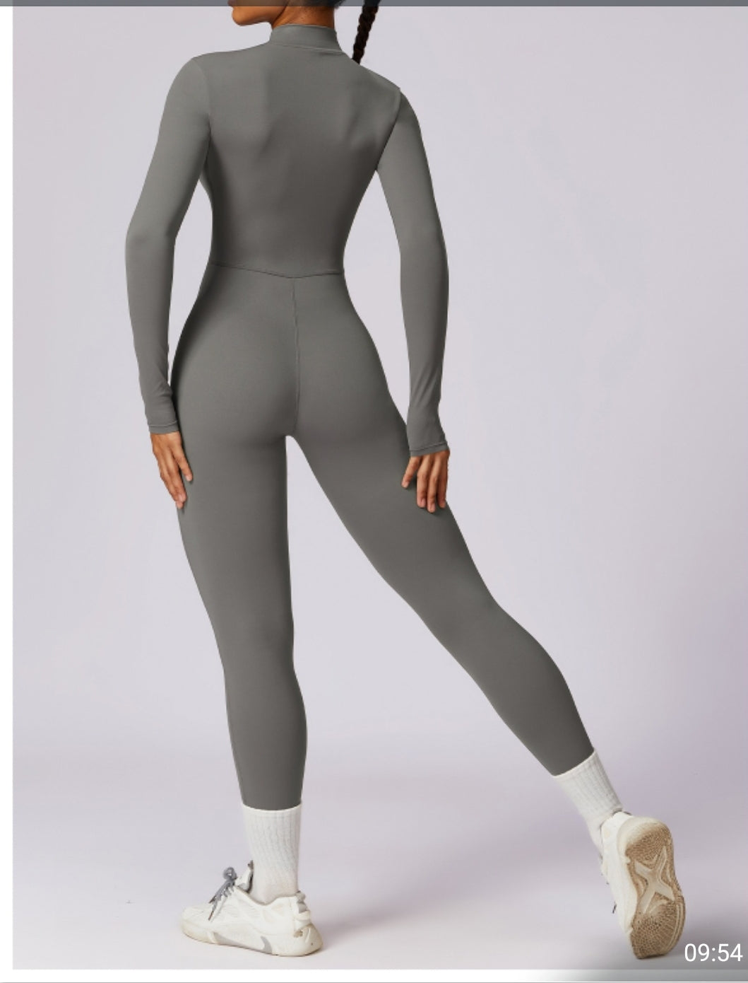 Full-Length Long-Sleeve Seamless Jumpsuit