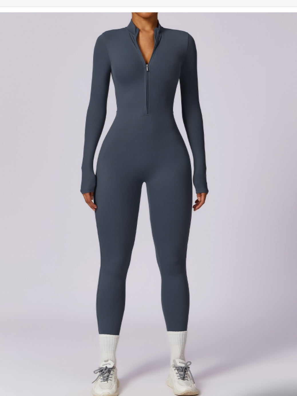 Full-Length Long-Sleeve Seamless Jumpsuit