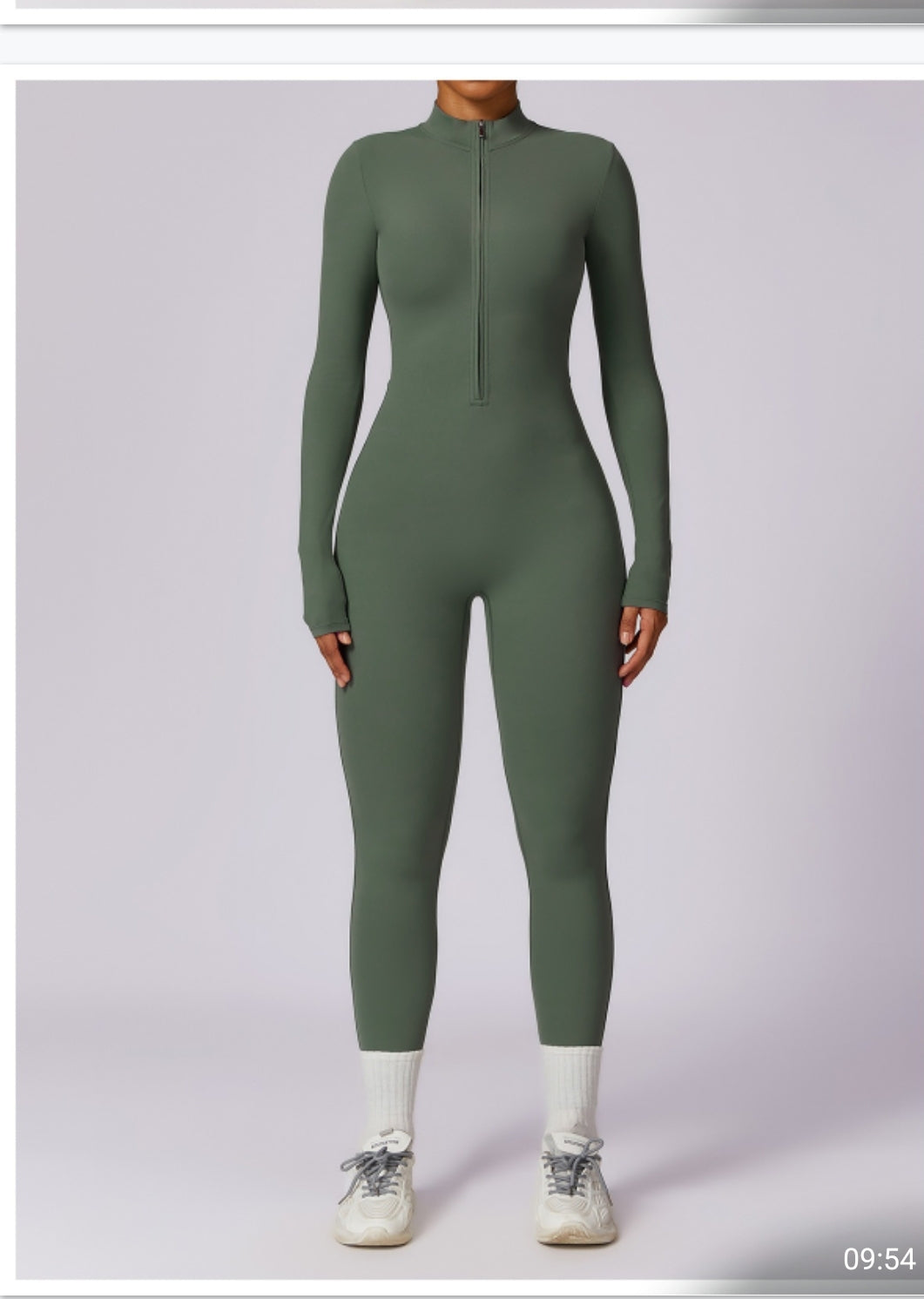 Full-Length Long-Sleeve Seamless Jumpsuit