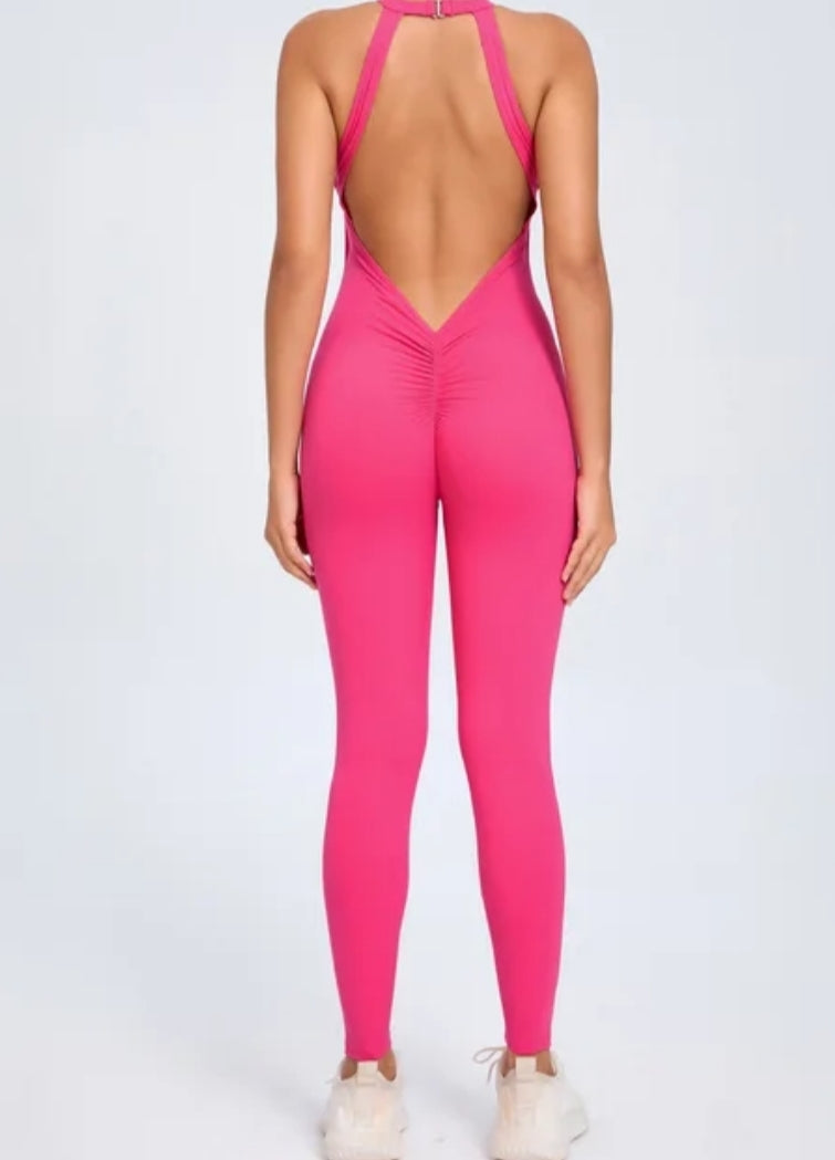 Seamless Long Backless Workout Jumpsuit