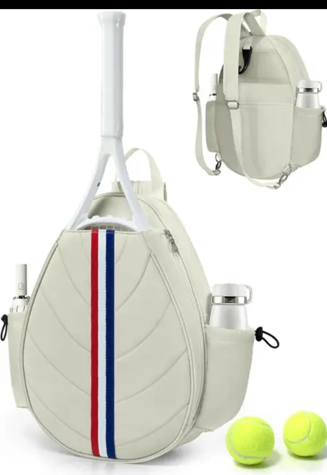 Tennis Racket Bag Padded, Holds 1 Racket + Gear